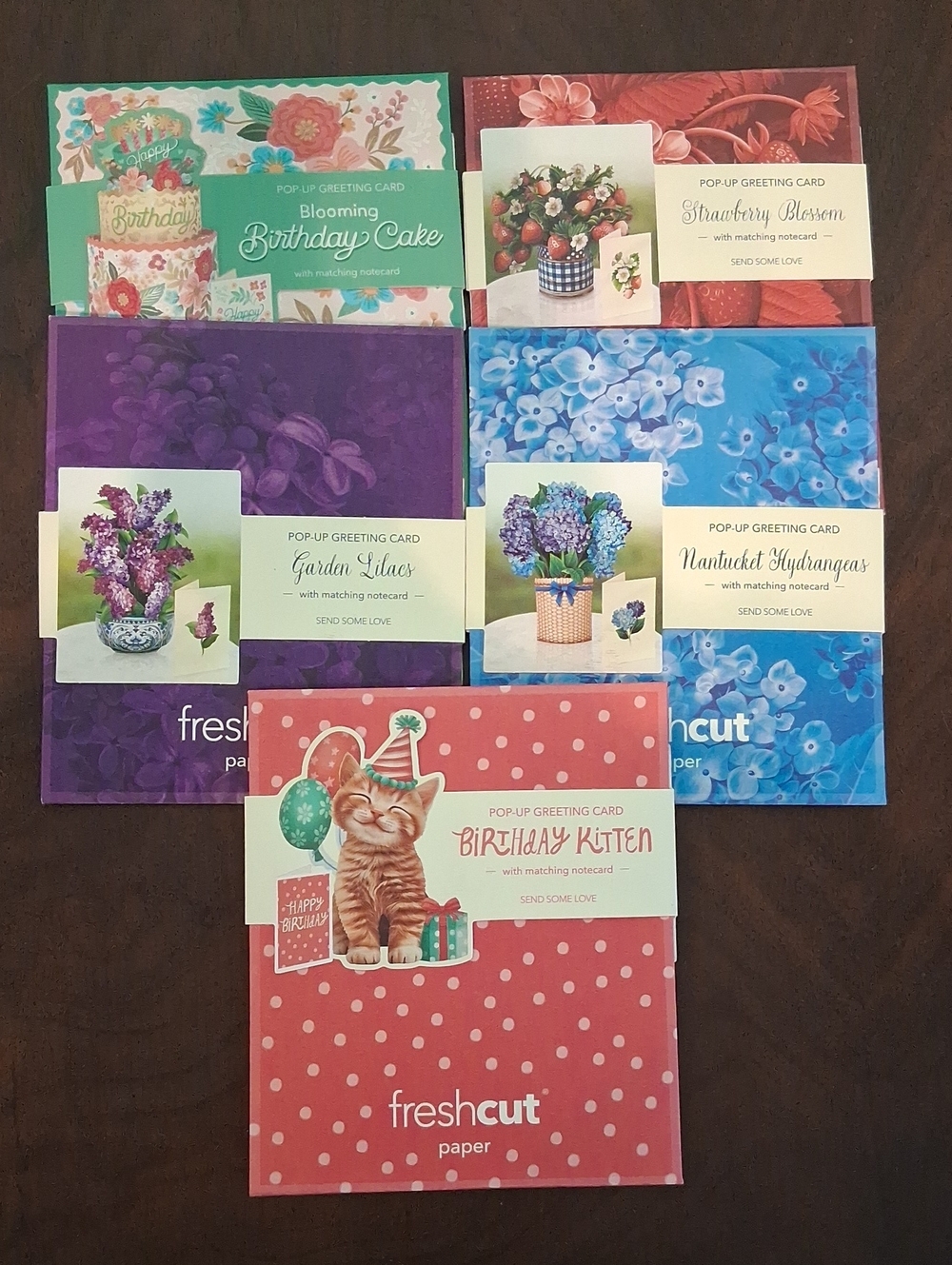 NEW! 5 Pop-Up Greeting Card Set -  1010